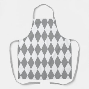 Tablier Gris blanc Arlequin Diamants Motif Design