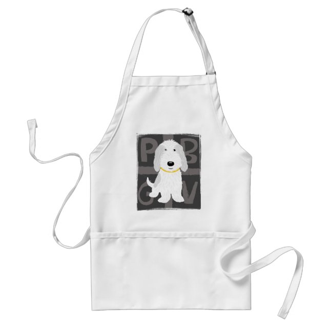Tablier Gris & Blanc PBGV (Devant)