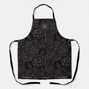 Tablier Gris et noir Vibrant et Gras motif floral