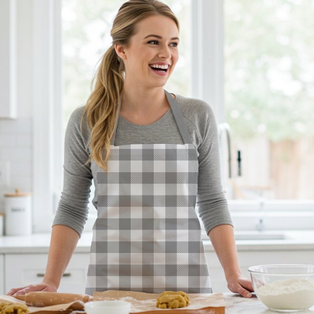 Tablier Gris Maison de Ferme Buffalo Vérifié Plaid Rustiqu (Créateur téléchargé)