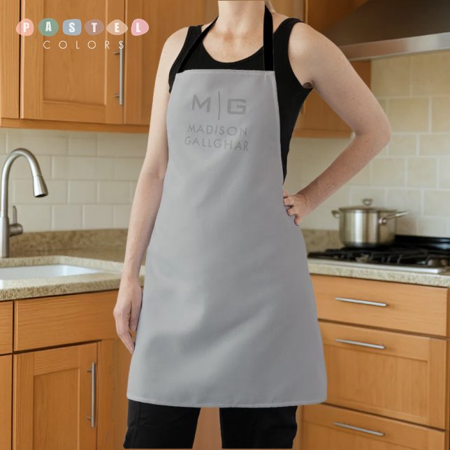 Tablier Gris pastel acier clair doux et solide Couleur (Solid Soft Light Gray Pastel Steel Grey Color Apron
)
