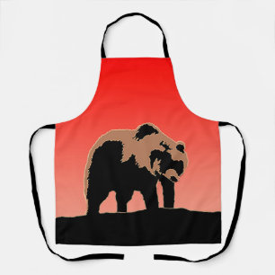 Tablier Grizzly Bear au coucher du soleil - Art original d