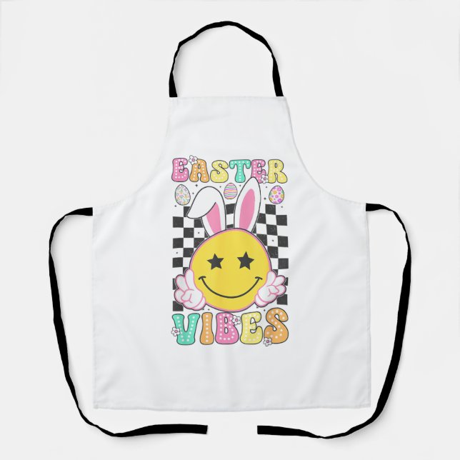 Tablier Groovy Easter Vibes Bunny Easter Day Smile Face Gi (Recto)