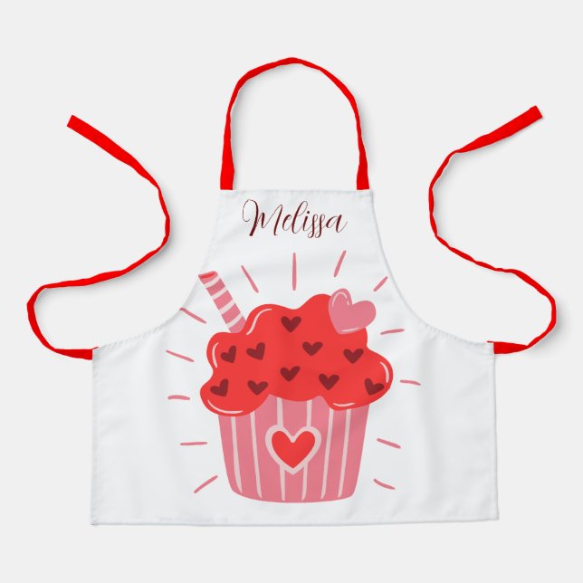 Tablier Gros Cupcake Red Heart Kids (Recto)