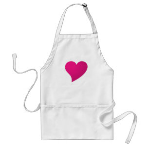 Tablier Gros fuchsia rose chaud Coeur, amour, blanc