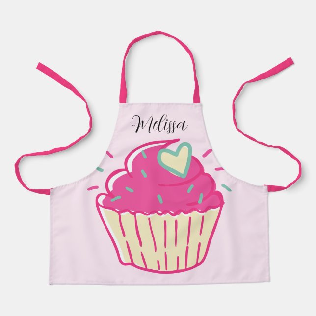 Tablier Gros Gâteau Enfant Rose (Recto)