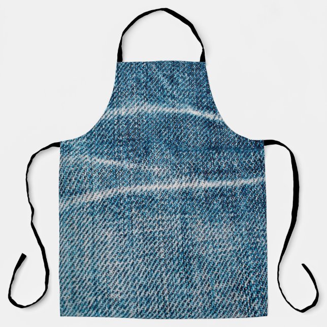 Tablier gros plan du tissu en denim (Recto)