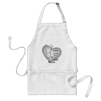 Tablier Grosse infirmière de coeur gris