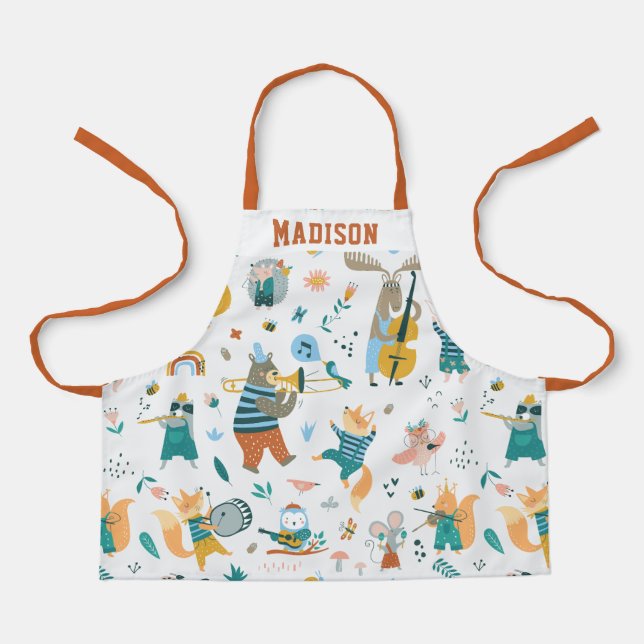 Tablier Groupe d'animaux colorés (Recto)