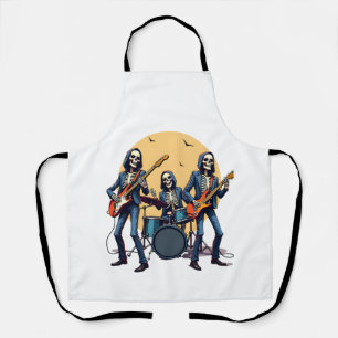Tablier Groupe de rock squelette - Chemise drôle d'Hallowe