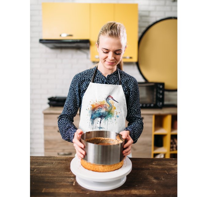 Tablier Grue gracieuse : Aquarelle, coutume (Créateur téléchargé)