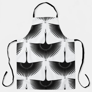 Tablier Grue gracieuse : Motif d'oiseaux orientaux