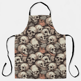 Tablier grunge pile de crânes dessin motif sans soudure