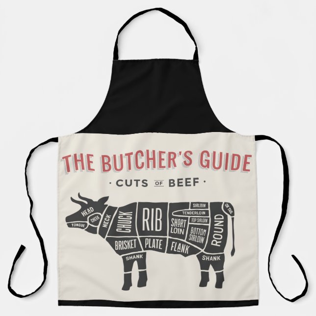 Tablier Guide des bouchers Coupes de boeuf (Recto)