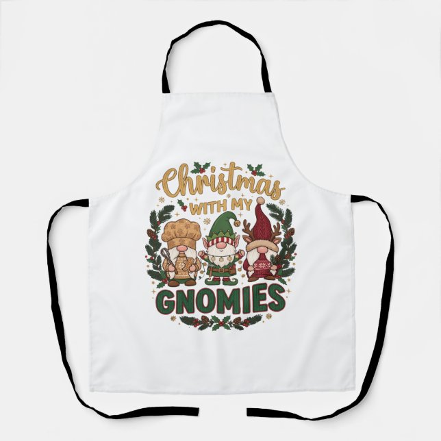 Tablier Guirlande de nains de Noël Canne à sucre (Recto)