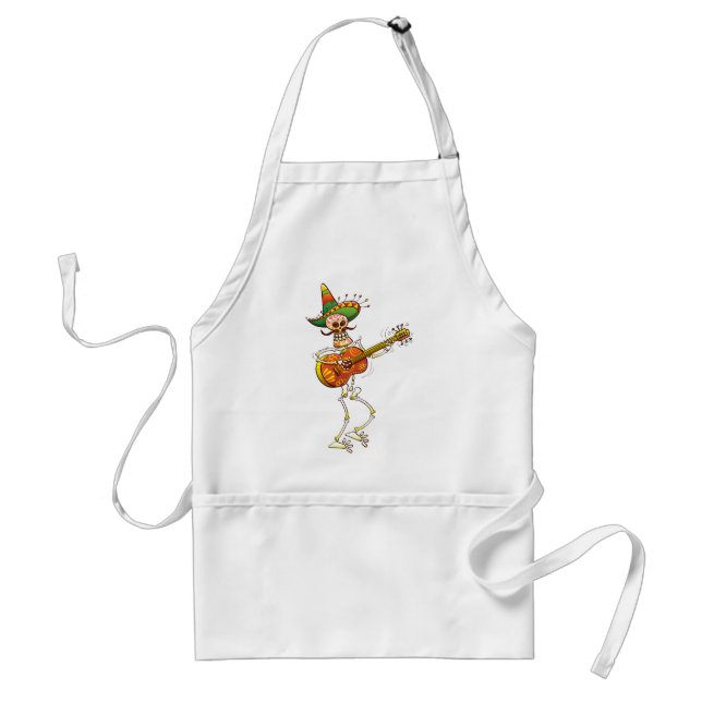 Tablier Guitare de jeu squelettique mexicaine (Devant)