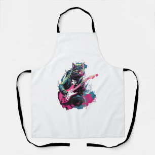 Tablier Guitare de Punk Rock Calico Cat Guitariste