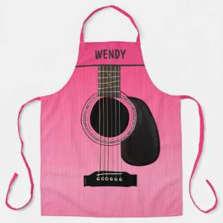 Tablier Guitare rose personnalisée