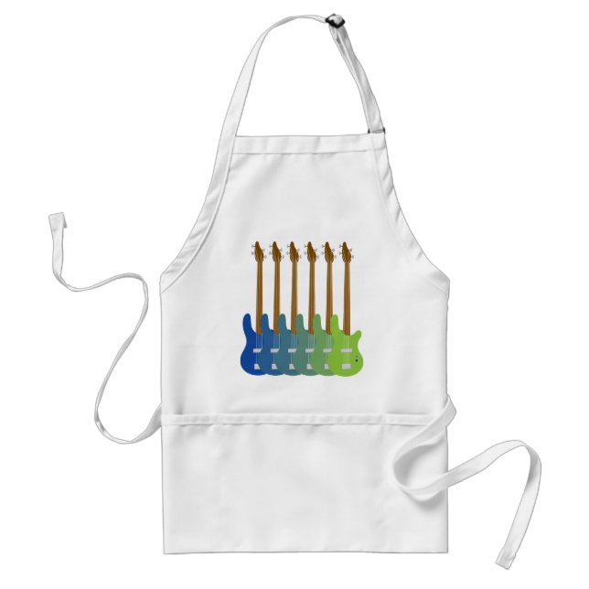 Tablier Guitares basses colorées (Devant)