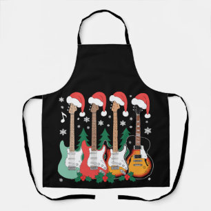 Tablier Guitares électriques de Noël Chapeau de Père Noël