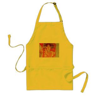 Tablier Gustav Klimt Femme Rouge Peinture Serpent Or