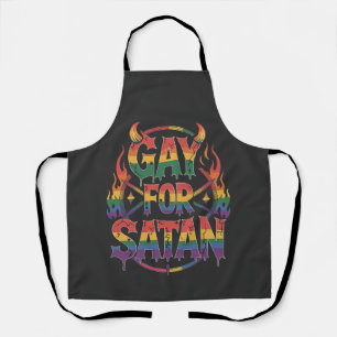 Tablier Hail Gay Satan Rainbow Baphomet Devil Goat LGBTQ