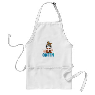 Tablier Hallo Queen - Messy Bun Woman with Spider