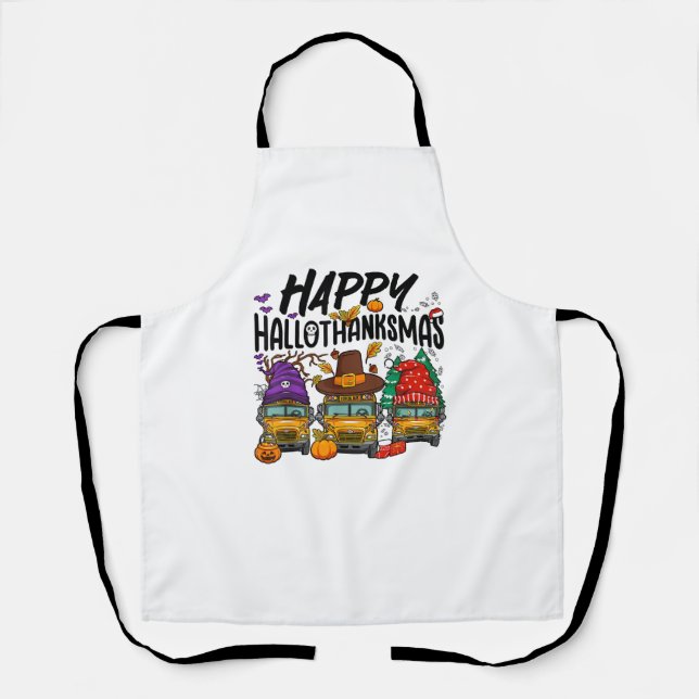 Tablier HalloMerciMas Halloween Thanksgiving Noël Sc (Recto)