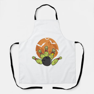 Tablier Halloween Bowling Zombie Pins chauves-souris Bowle