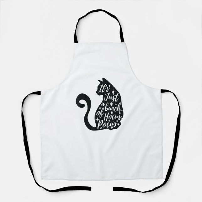 Tablier Halloween Chat Noir C'est juste un tas de hocus Po (Recto)