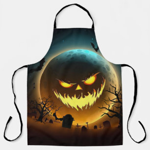 Tablier Halloween/citrouille/lune/automne