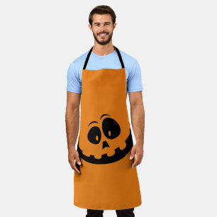 Tablier Halloween citrouille orange éffrayant face automne