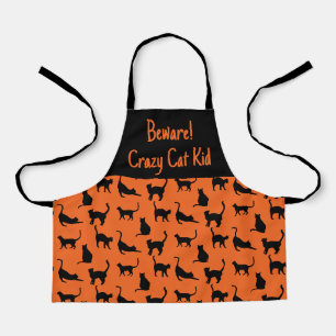 Tablier Halloween customisé Crazy Cat Kid