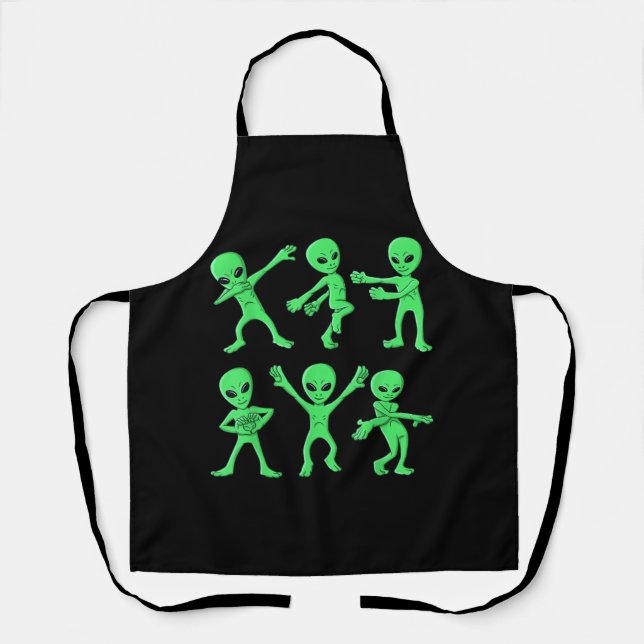 Tablier Halloween de danse des aliens (Recto)