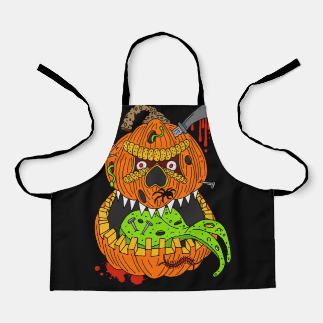 Tablier Halloween Déplaisant mal Citrouille Monster enfant (Recto)