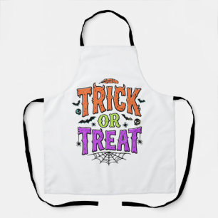 Tablier Halloween Farce Traitement Drôle Toile D'araignée