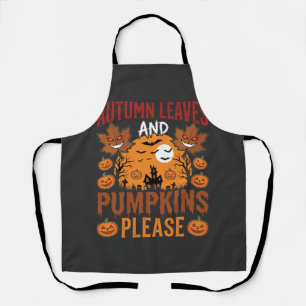 Tablier Halloween Feuilles d'Automne et Citrouilles Vecteu