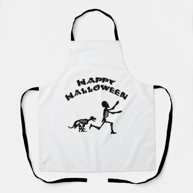 Tablier Halloween garçon et chien (Recto)