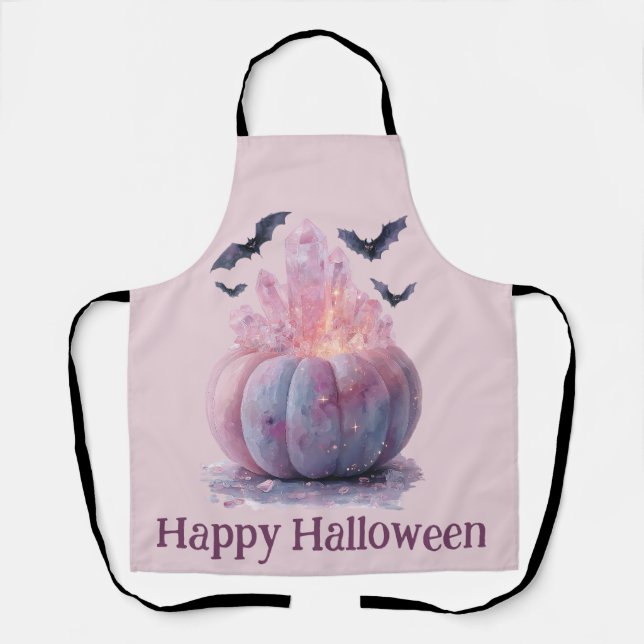 Tablier Halloween Happy Citrouille Crystal esthétique (Recto)