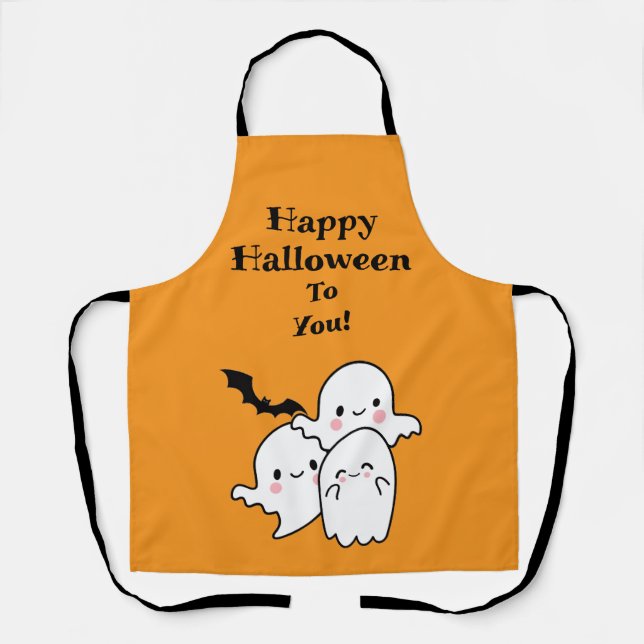Tablier Halloween heureux peut personnaliser (Recto)