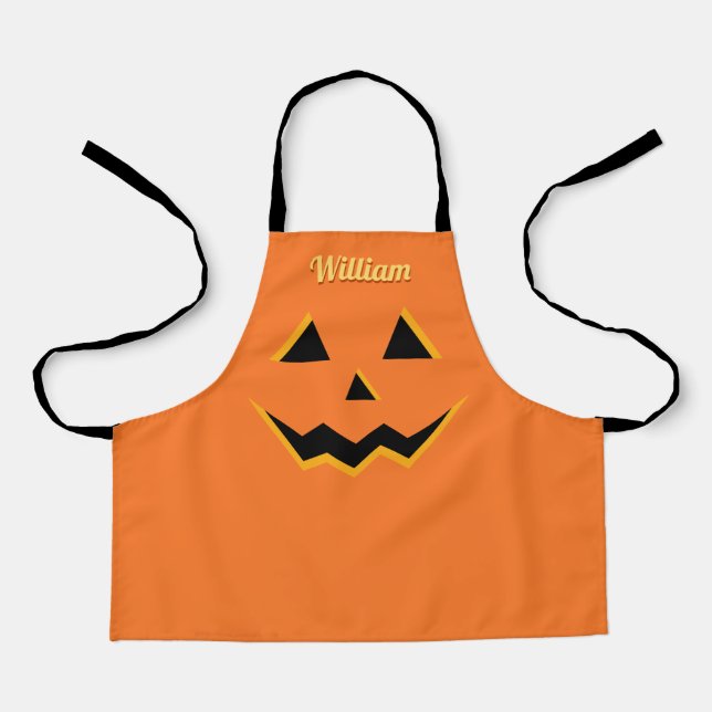 Tablier Halloween Jack O'Lantern Citrouille mignon pour en (Recto)