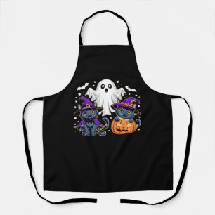 Tablier Halloween mignon Fantôme Citrouille Chat Classique