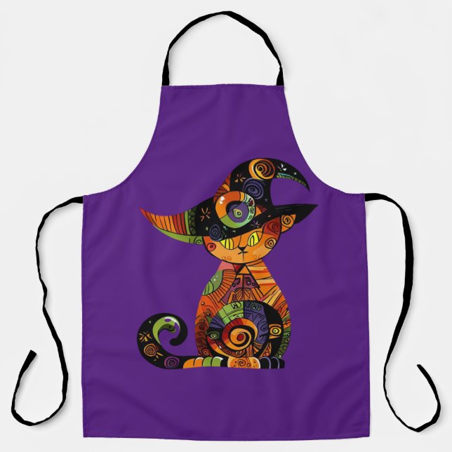 Tablier Halloween/mystique/chat/chute (Recto)