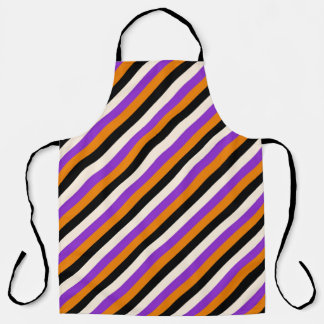 Tablier Halloween Orange Violet Noir Rayure