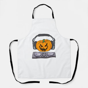 Tablier Halloween Scary Citrouille DJ Tourne-disques de mu