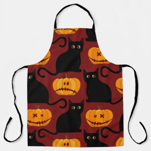 Tablier Halloween seamless pattern with pumpkins and black