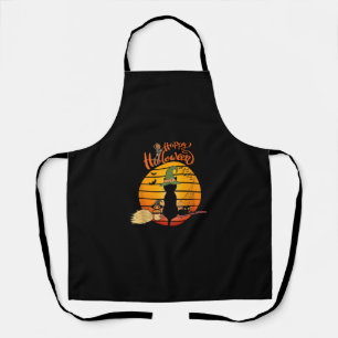 Tablier Halloween sorcière chatte Citrouille squelette cha