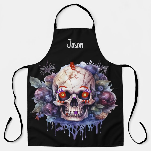 Tablier Halloween squelette (Recto)