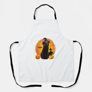 Tablier Halloween vintage Cat noir costume sorcière Ha