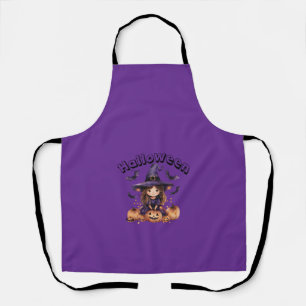 Tablier Halloween Witch et Citrouille Apron